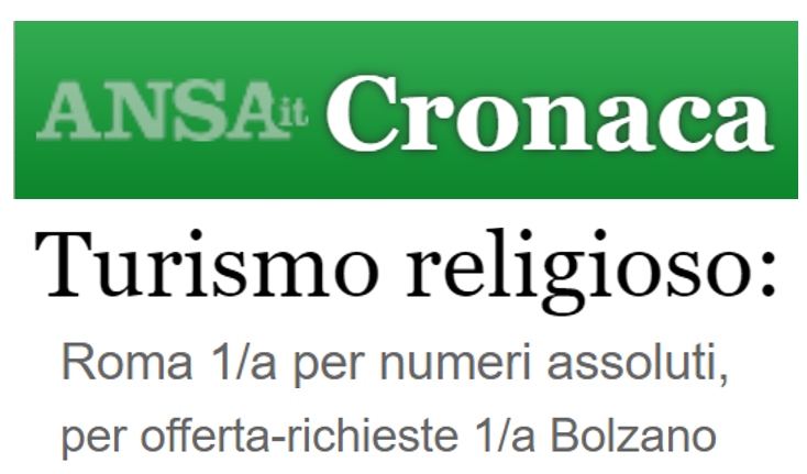 Ansa   27 dicembre 2017  Turismo religioso 2017 Tutti i numeri di ospitalitareligiosa.it